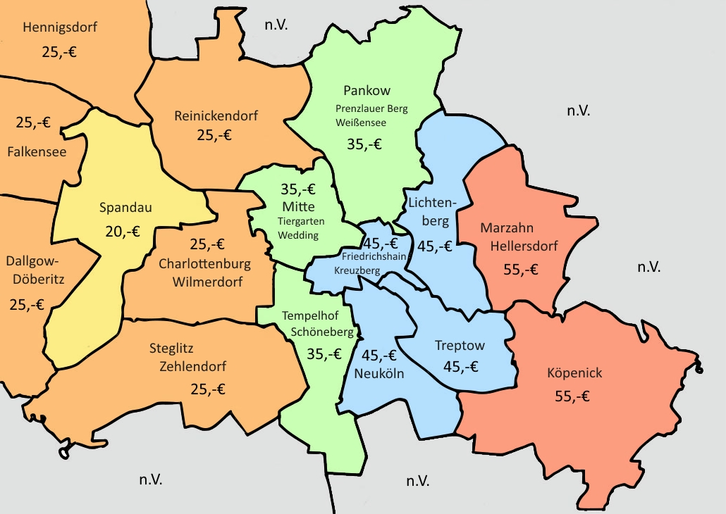 Liefergebühr nach Bezirken